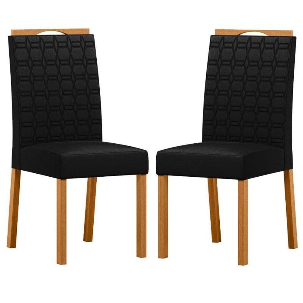 Cadeira Para Mesa De Jantar Mariana Kit 2 Peças Ype Veludo Preto - New Ceval