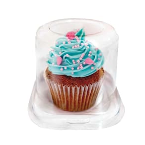 Embalagem Cúpula Cristal Flip Para Cupcake, Bolo e Bento Cake 30 Peças