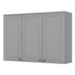 Armário Aéreo 3 Portas 120 Cm Nova York Cinza - Henn