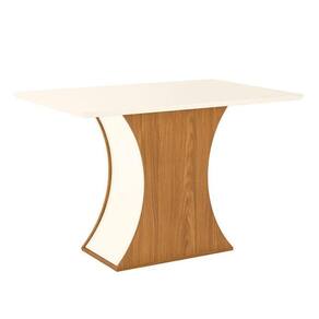 Mesa De Jantar Selena 120 Cm Tampo Reto Nature Off White - Henn
