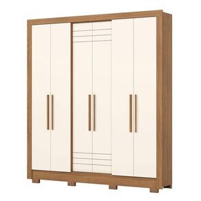 Guarda Roupa Casal B366 Nature Off White Henn - Briz Móveis