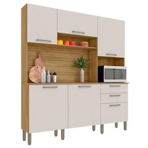 Cozinha Ferrara 6 Portas E 2 Gavetas Freijó Soft - Kits Paraná