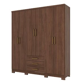 Guarda Roupa Casal City 6 Portas Castanho - Henn