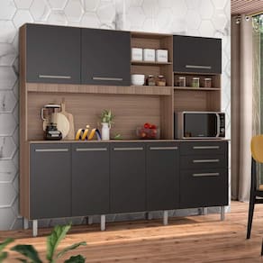 Cozinha Moderna Montana Grafite Angra Madine