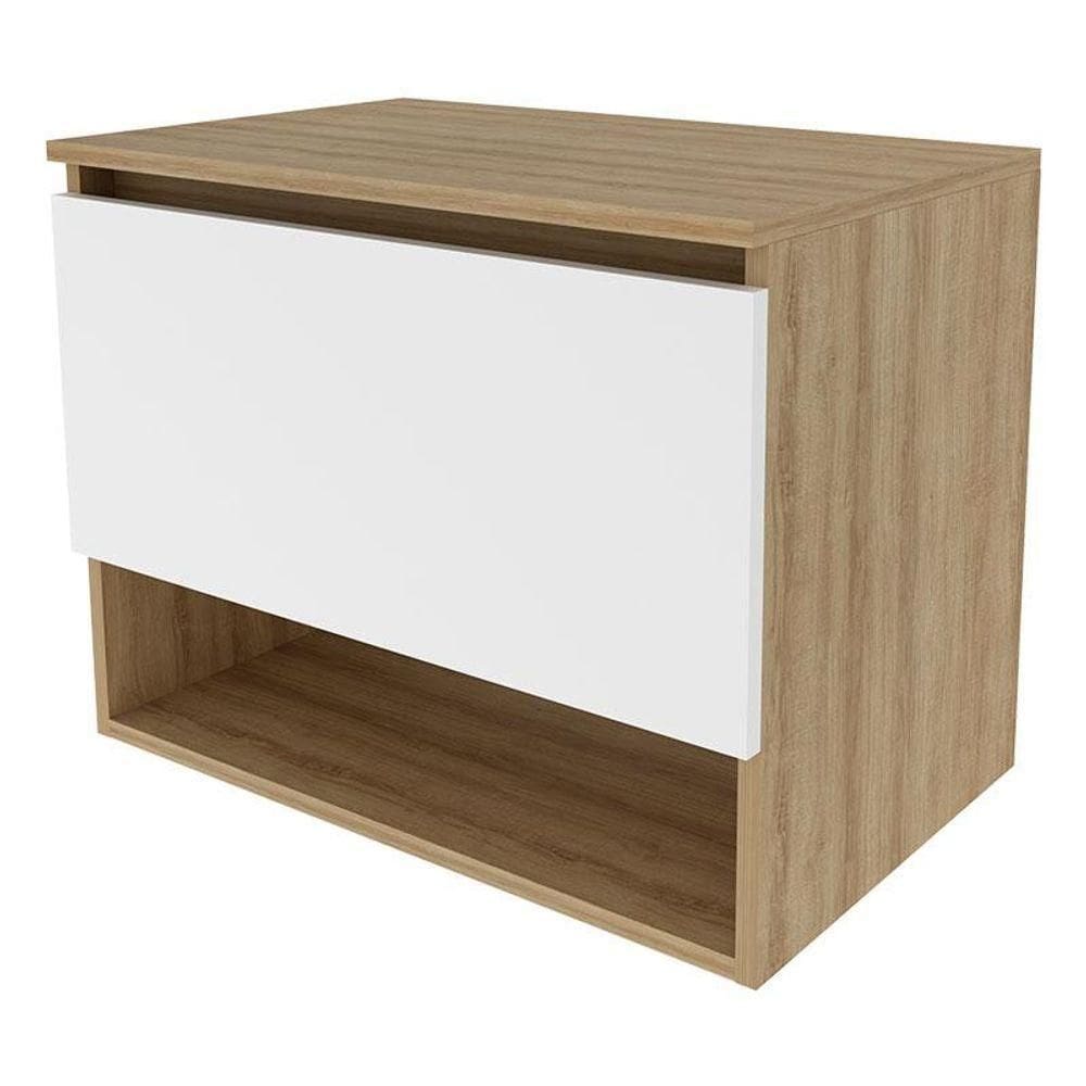 Balcão Gabinete Suspenso Para Banheiro Bn3606 Amêndoa Branco - Tecnomobili