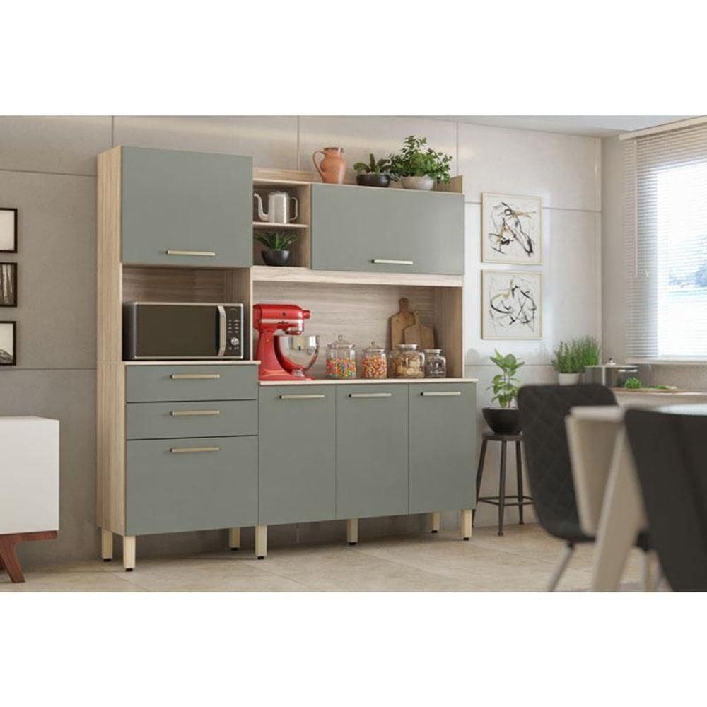 Kit Para Cozinha Ambiente Select Avena Menta - Demóbile