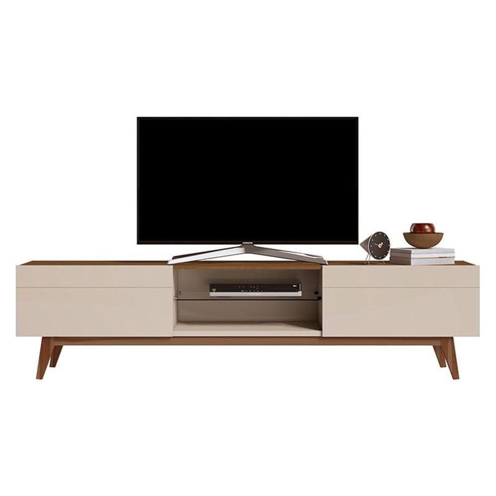 Rack Bancada Classic 2 Gavetas 2.2 Off White Freijó Touch - Imcal