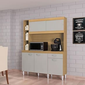 Cozinha Ambiente Kit Duda 140 Cm Damasco Off White - Poquema