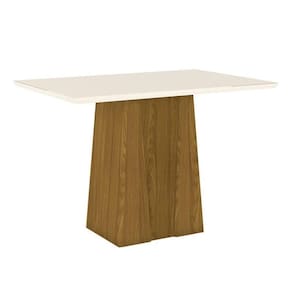 Mesa De Jantar Elisa 120 Cm Tampo Reto Nature Off White - Henn