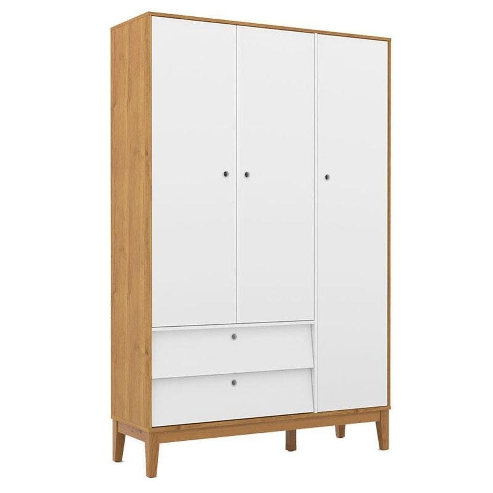 Guarda Roupa Infantil 3 Portas Unique Freijó Branco Soft Eco Wood - Matic