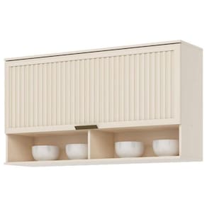 Armário Aéreo 1 Porta Basculante Ripado 120 Cm Connect Off White - Henn