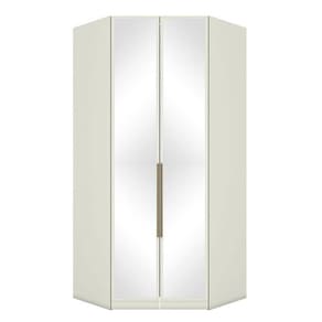 Armário De Canto Closet 2 Portas Com Espelhos Seletto Areia - Henn