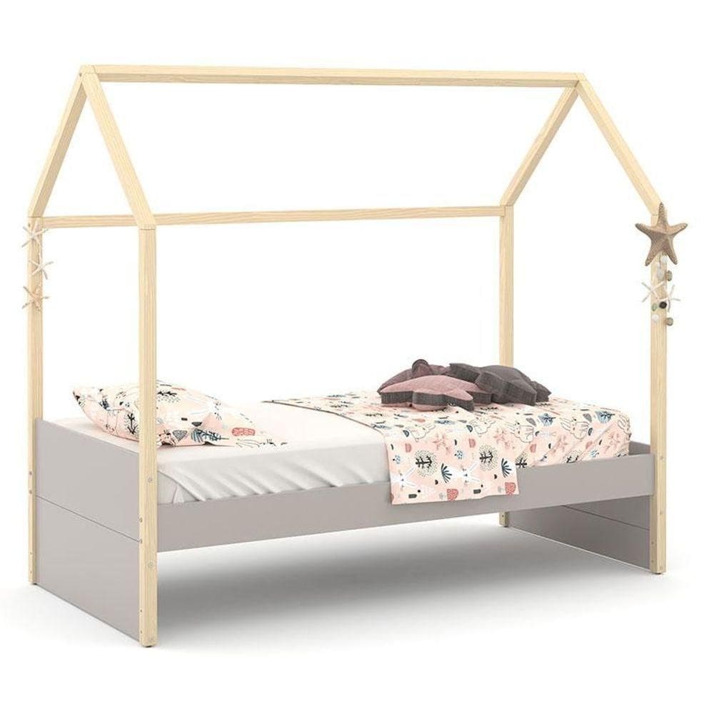 Cama Montessoriana Kids Liv Cinza Natural - Matic