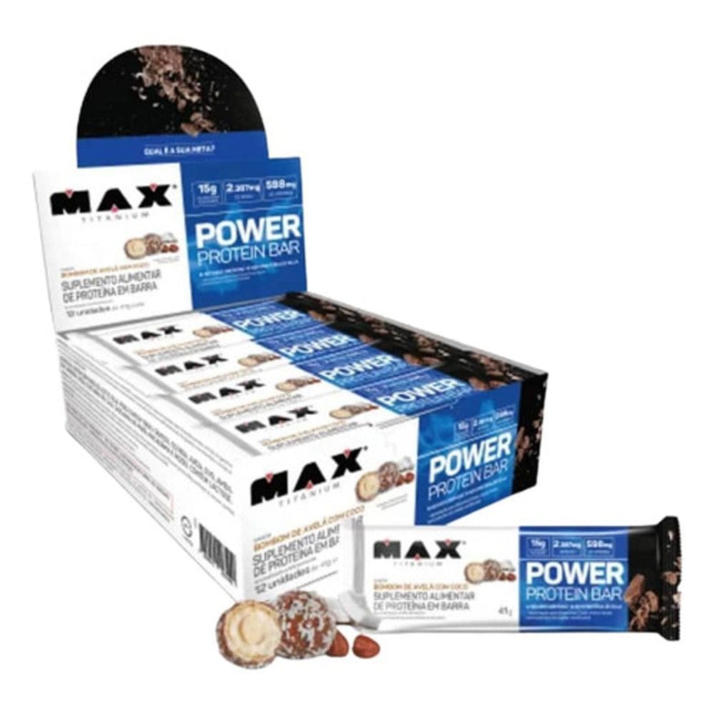 Power Protein Bar (Caixa c/ 12un de 41g) Max Titanium