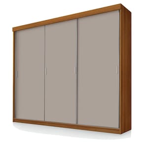 Guarda Roupa Casal Ímola 3 Portas de Correr Carvalho New Mani - Luapa
