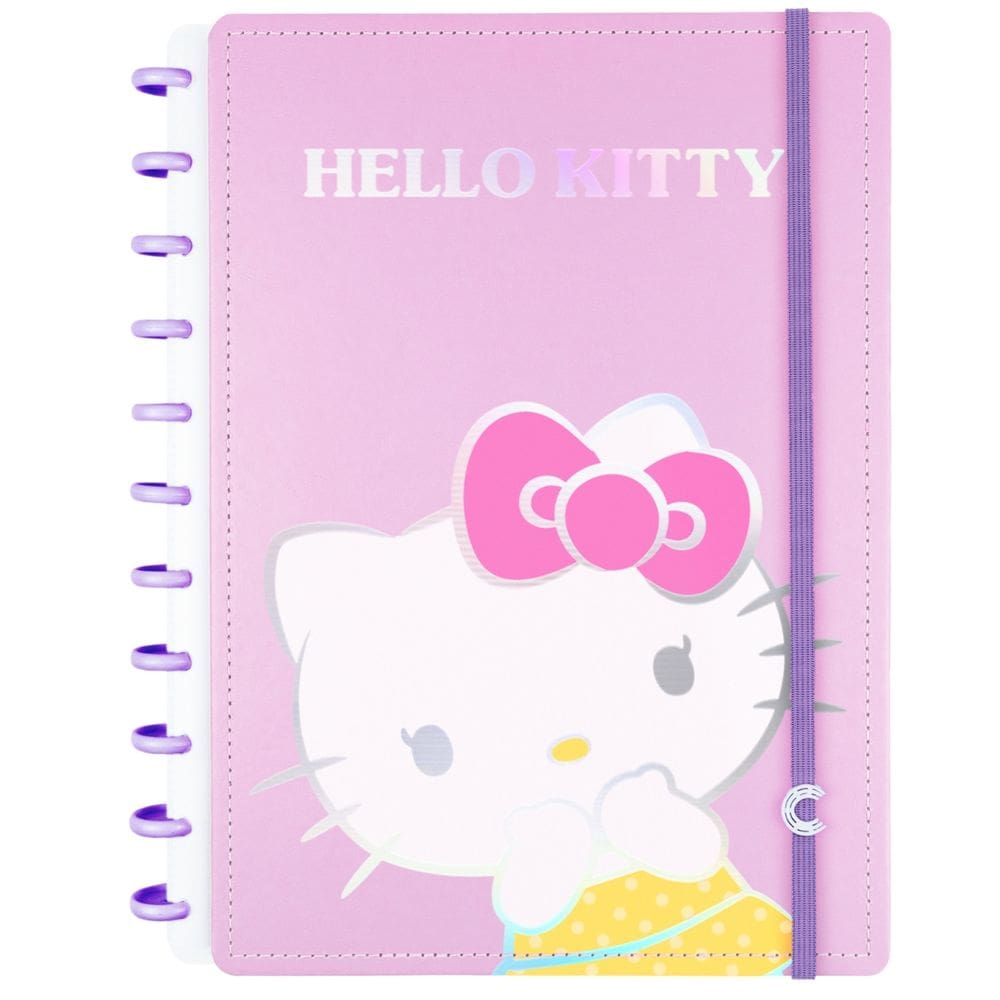 Caderno Inteligente Hello Kitty Tamanho A4 Grande Capa Dura Disco Deluxe Universitário Escolar Folha Destacável 90g