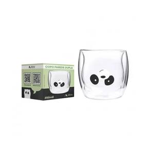 Copo Borossilicato Parede Dupla 250ML - Urso Panda