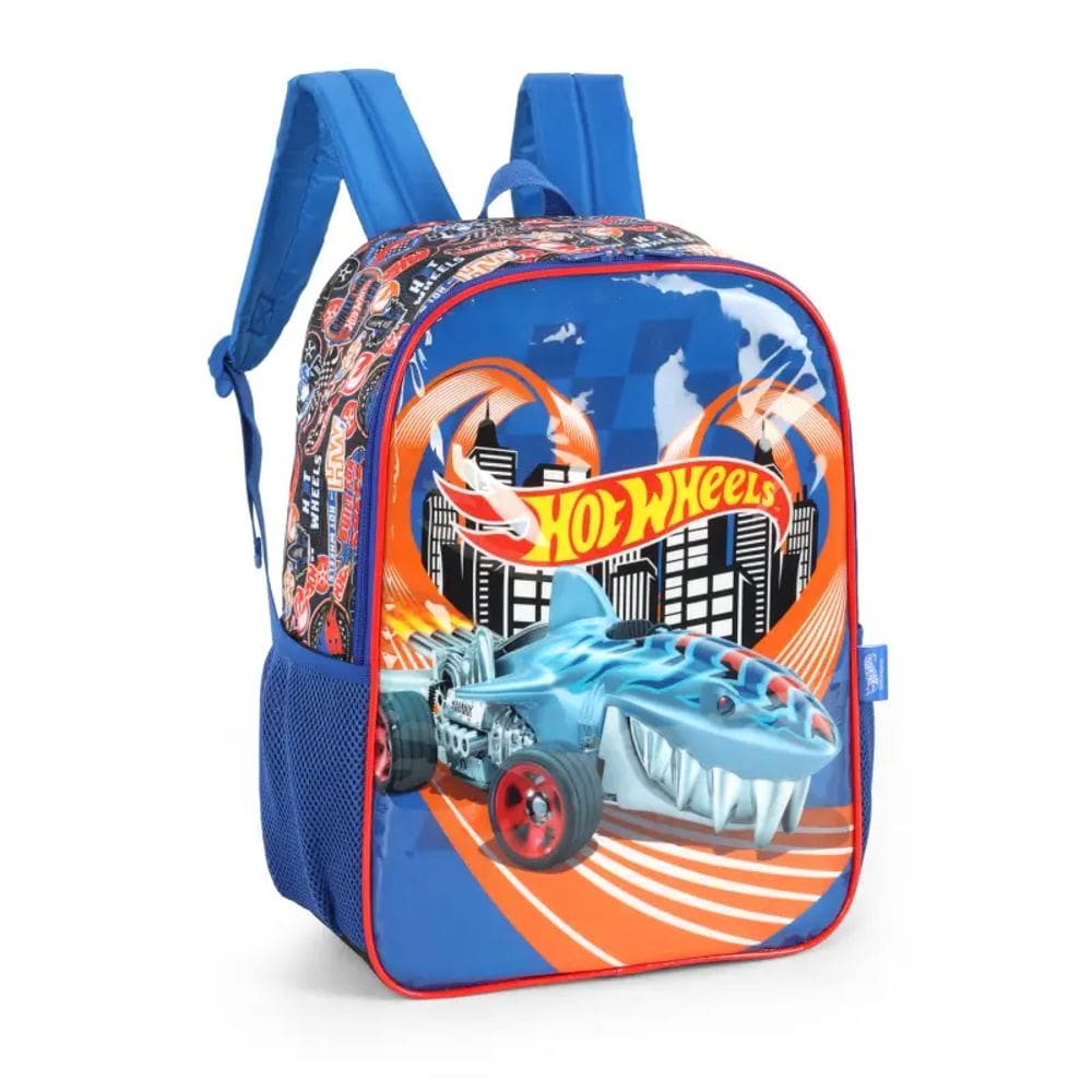 Mochila Azul Un Hotwheels
