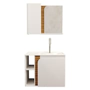 Gabinete Banheiro Lotus com 2 Portas Espelheira e Cuba