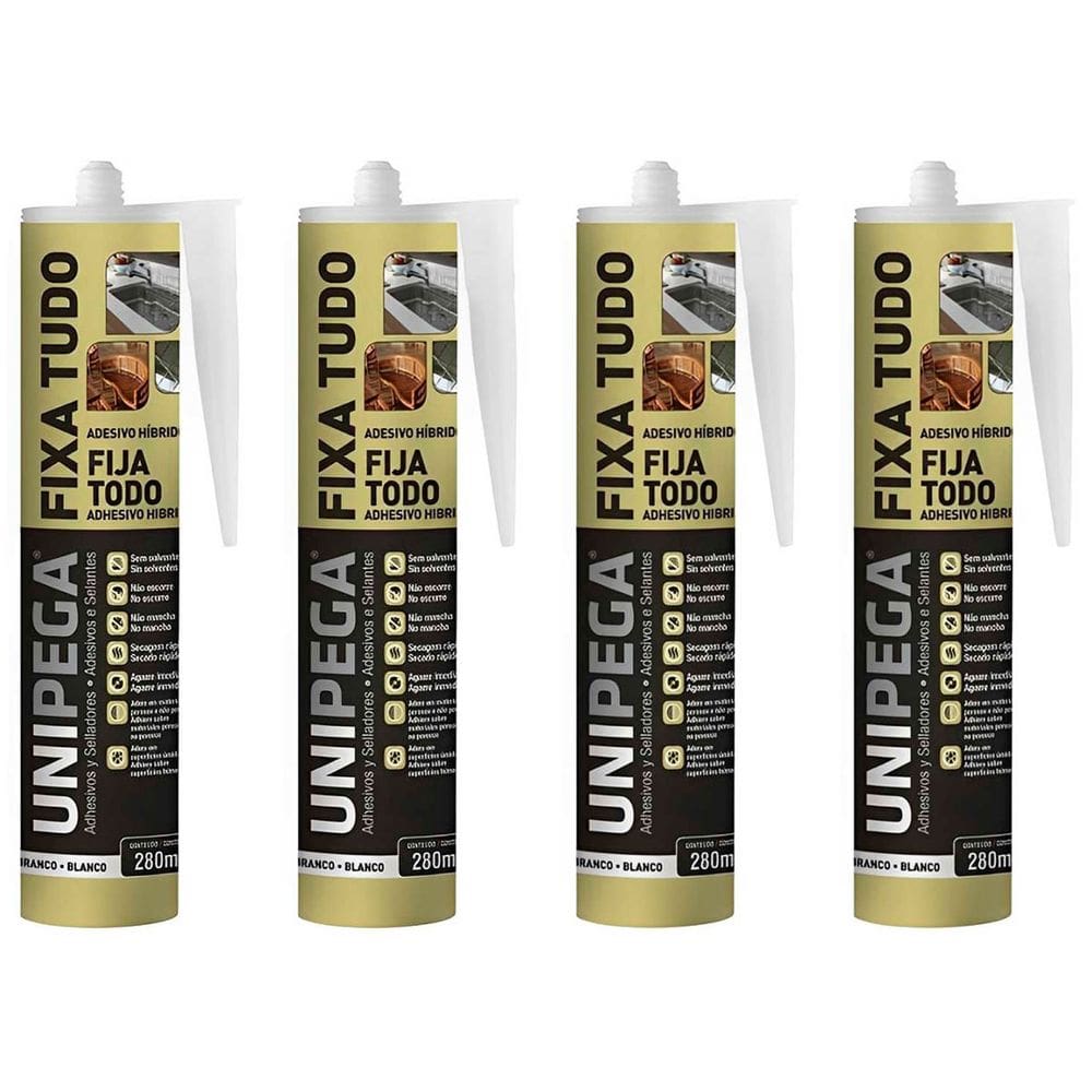 Kit 4 Silicone Adesivo Cola Fixa Tudo 400g - Unipega