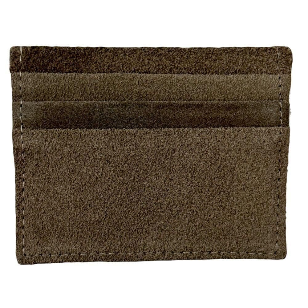 Porta Cartão Slim Em Couro Camurça Stone