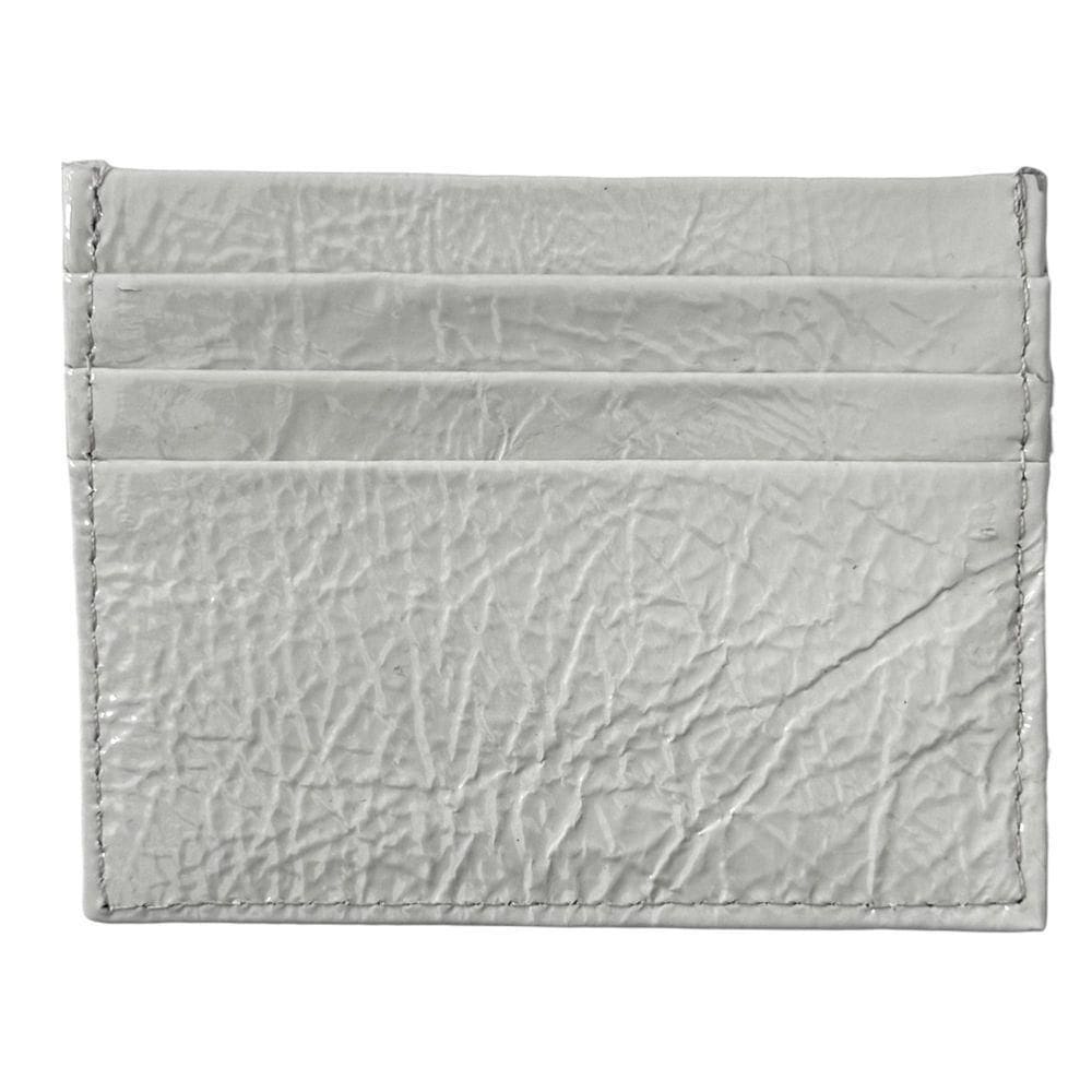 Porta Cartão Slim Em Couro Verniz Branco