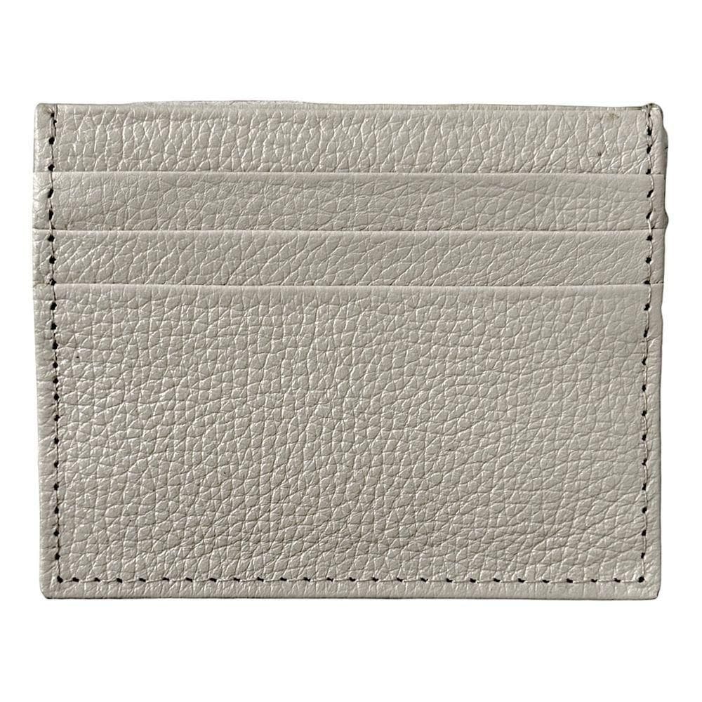 Porta Cartão Slim Em Couro Offwhite