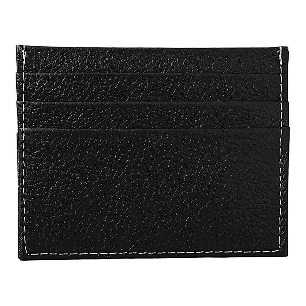 Porta Cartão Slim Em Couro Preto