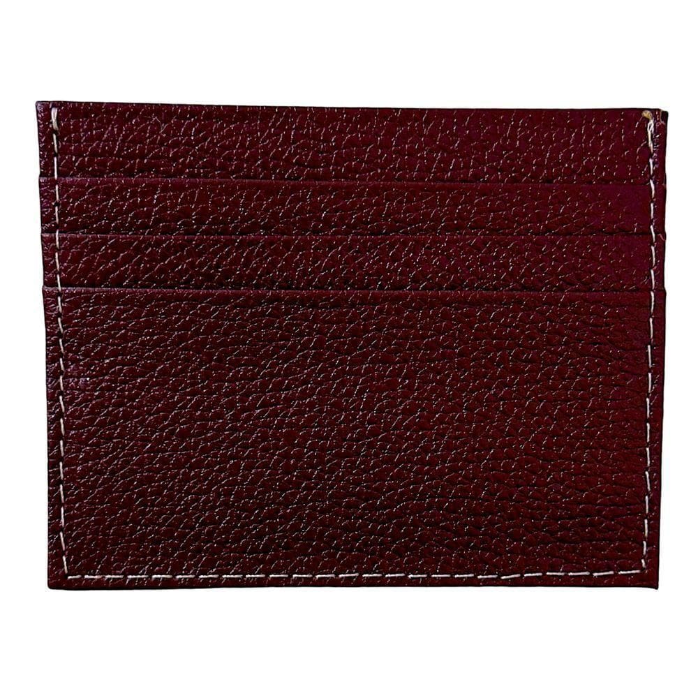 Porta Cartão Slim Em Couro Bordo