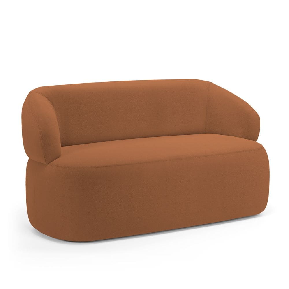 Sofá Orgânico 02 Lugares Living Glee 140cm Bouclê Terracota - Desk Design