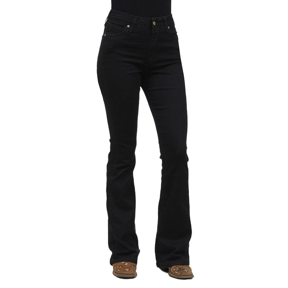 Calça Jeans Feminina Flare Preta com Elastano Wrangler 35996