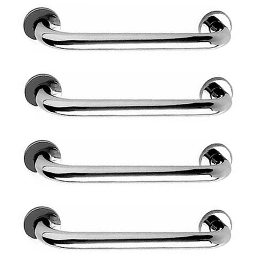 Alça de Apoio 30cm Barra Inox Kit 4 Uni Cadeirante Idoso Deficiente Suporte Banheiro Box Escada Corrimao Segurança Proteçao