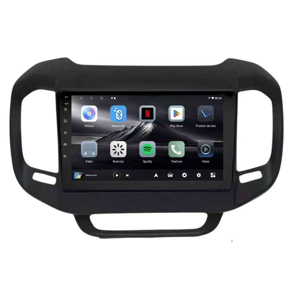 Central Multimídia Fiat Toro 2015 2016 2017 2018 2019 Adak G2 Preto Fosco Tela de 9" QLED 2GB de RAM 64GB Android Auto e Carplay + Câmera de ré