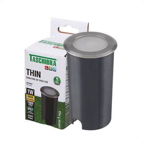 Embutido de Solo Led Taschibra Thin 1W Redondo Bivolt Prata