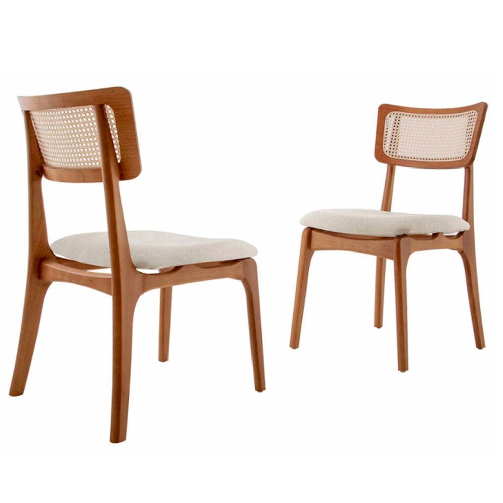Conjunto com 2 cadeiras Viena em Madeira Maciça para Sala de Jantar