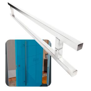Puxador Portas Duplo Aço Inox Escovado Aristocrata 1,8 m para portas: pivotantes/madeira/vidro temperado/porta alumínio e portões