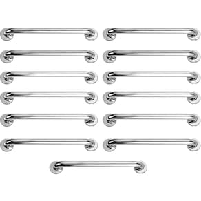 Barra Alça Apoio 50cm Aço Inox Kit 13 Uni Pcd Acessibilidade Cadeirante Gestante Idoso Criança Evita Previne Acidentes