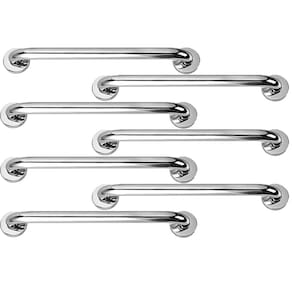 Barra Apoio Aço Inox Kit 7 Uni Alça 50cm Gestante Idoso Cadeirante Banheiro Box
