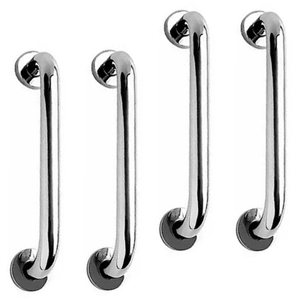 Alça de Apoio 30cm Kit 4 Unidades Barra Inox Idoso Cadeirante Deficiente Banheiro Box Corrimao Suporte Acessibilidade Segurança
