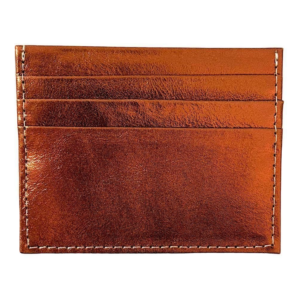 Porta Cartão Slim Em Couro Bronze