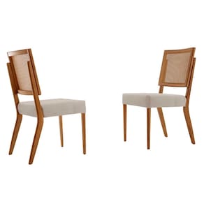 Conjunto com 2 cadeiras Aila em Madeira Maciça para Sala de Jantar Moderna Mobília