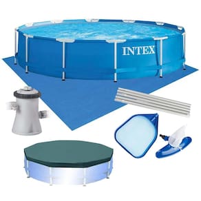Piscina Intex 4.485 Litros Estrutural Azul Capa Bomba Filtrante Forro Kit Limpeza 220v