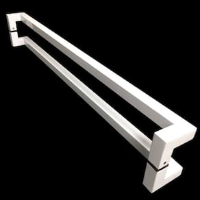 Puxador Portas Duplo Aço Inox Branco Athenas 1,2 m para portas: pivotantes/madeira/vidro temperado/porta alumínio e portões