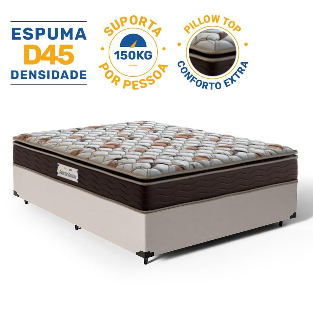 Cama Box com Colchão de Espuma D45 Probel Guarda-Costas ProForce Plus Viúva 128cm