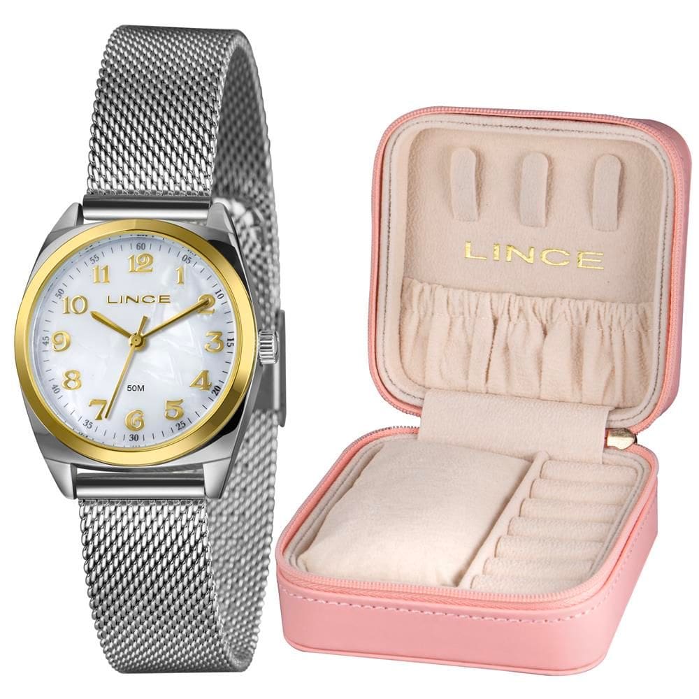 Relógio Lince Feminino Ref: Lrth221l30 B2sx Bicolor Estojo Porta Joia