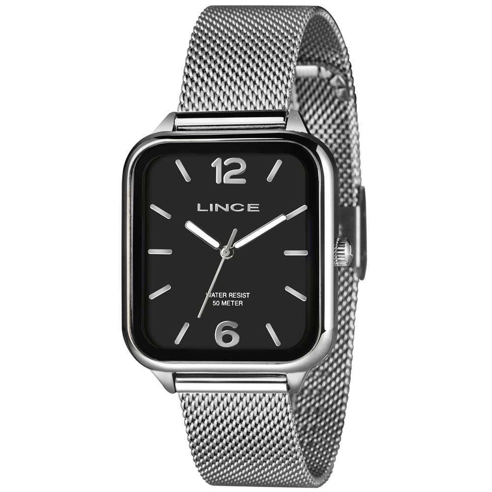 Relógio Lince Masculino Ref: Mqmh213l34 P2sx Retangular Mesh Preteado