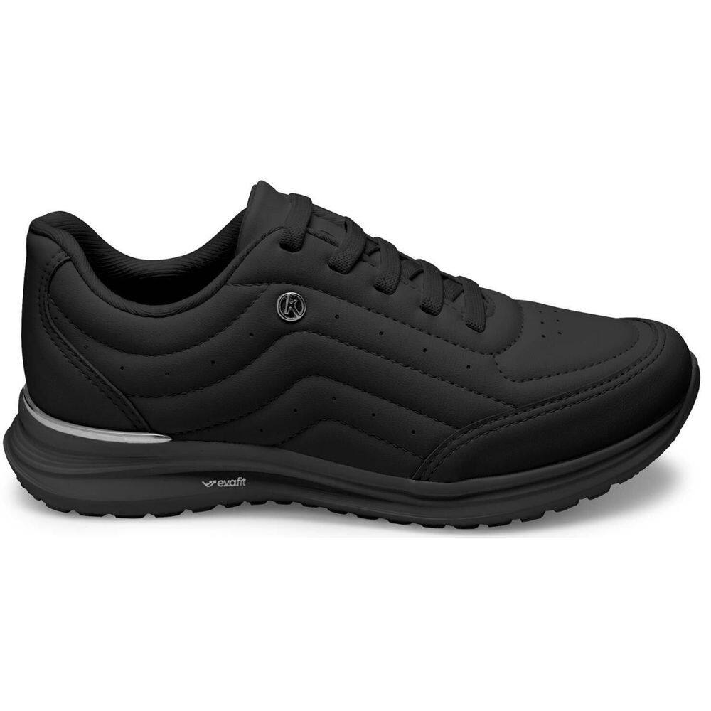 Tenis Casual Feminino Kolosh Conforto Estilo Calce Fácil - 33 - Preto