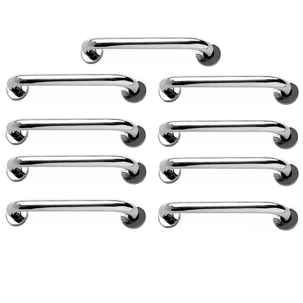 Alça de Apoio Barra Inox Kit 9 Unidades Idoso Segurança Cadeirante Deficiente Banheiro Box Corrimao Suporte Acessibilidade Proteçao
