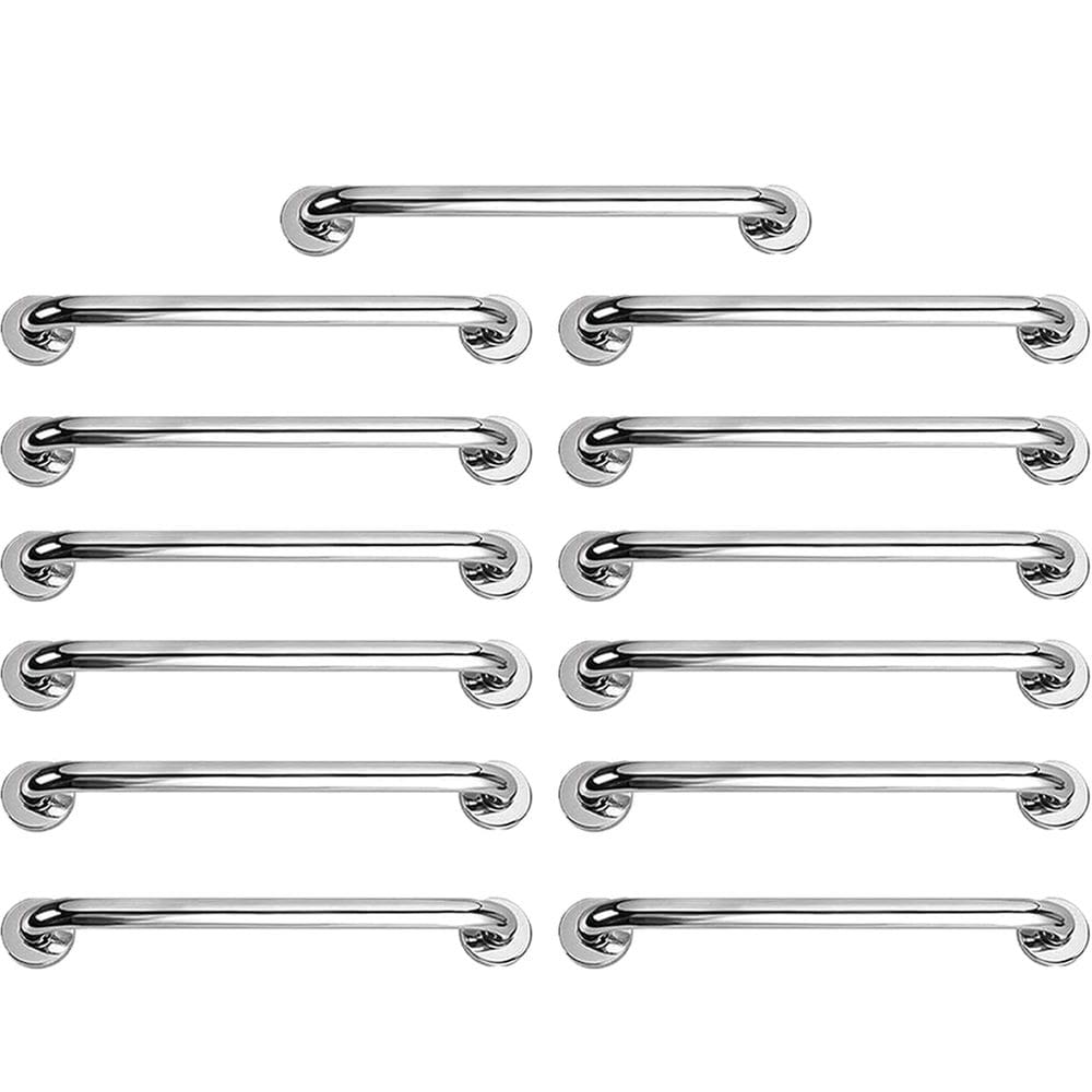 Alça Apoio 50cm Aço inox Kit 13 Uni Suporte Anti Queda Idoso Gestante Criança PCD Previne Acidentes