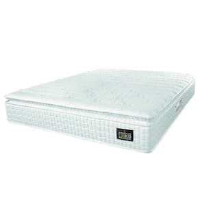 Colchão Casal Queen Espuma D45 Lazio Pillow Top 158x198x24cm Branco Hellen - Suporta Até 150 Kg Por Pessoa